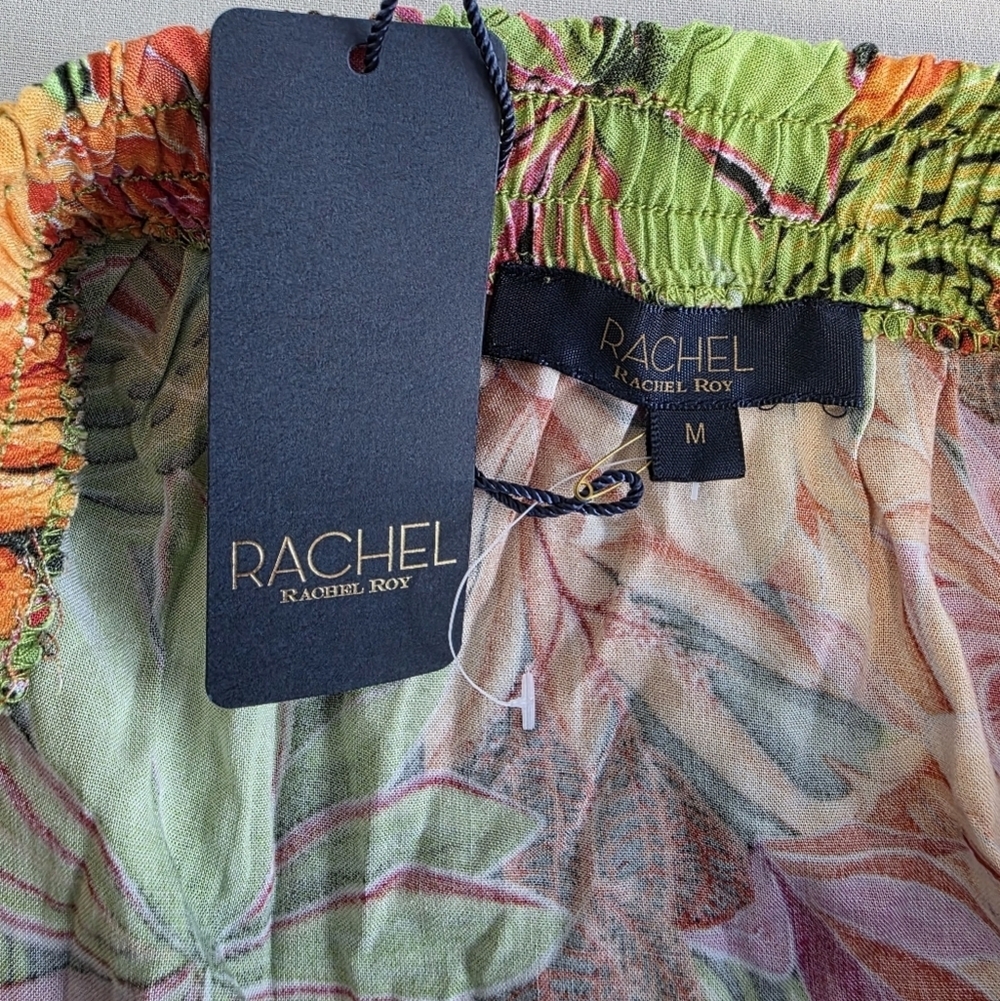 RACHEL Rachel Roy Tropical Print Mini Skirt/cover-up Size Medium - Picture 3 of 6